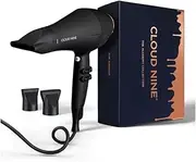 [CLOUD NINE] The Airshot Alchemy Hair Dryer | Fast Compact All Hair Types | Variable Temperature Control Low Mid High | Two Nozzles Included | Anti Static Technology Super Compact Powerful