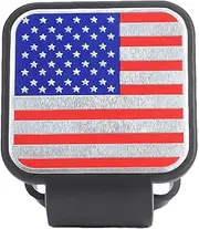 Trailer Hitch Covers - 2-Inch Receiver Tube Plug | Trailers Tow Hooks Rustproof PVC Plug Insert, Receiver Tube Plug with Patriotic Flair, Hitch Covers for Trucks, Red Gray Silver Trailer Hitch