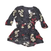NEW Torrid Plus Size 2 Multicolor Polyester Blouse Tunic 4W Floral Wrap Tunic