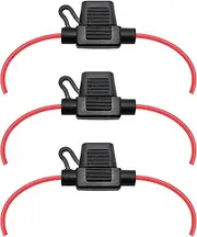 VANTRONIK Waterproof Inline Fuse Holder 3 Pack for MINI ATM Blade Fuse in Vehicle/Boat/RV/Tractor, 20 Gauge AWG Wire,12 Inches Long