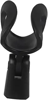 Sosoport Adjustable Hard Plastic Elliptical Mic Holder Clip for Handheld Fit for Dynamic Vocal Wireless Microphones Rotatable Design for Optimal Angle Black
