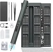 Mini Electric Screwdriver Set, 82 in 1 Precision Power Screwdriver Cordless,64 Magnetic Bits, 3 Torque Settings, 3 LED Lights, Small Screwdriver Repair Tool Kit for Phone Camera Laptop Watch