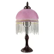 Beaded Victorian Table Lamp Purple