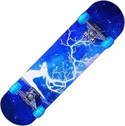 Sports Adult Skateboard, (Elk Pattern) Professional Four-Wheeled 31-inch A-Class Maple Double-Climbing Road Skateboard Suitable for Young Adults