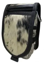 CELL PHONE/ ACCESSORY CASE Black & White Hair-On Cowhide 4" x 7" Folded