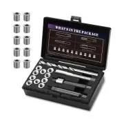 M8x1.25 Thread Repair Kit with 11.7mm Insert HSS Drill, Tap, Installation Dri...