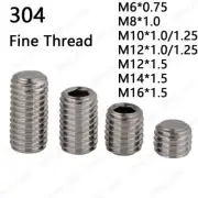 Fine Thread Stainless Steel Hex Socket Set Screws Flat Point Grub Screws M6-M16