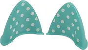 X AUTOHAUX 1 Pair Universal Bicycle Motorcycle Self Adhesive TPU Cat Ears Shape for Helmet Decor Accessory Fluorescent Blue