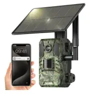 Solar Trail Camera 4G LTE Cellular 2.7K Live Stream Motion Activated Playback
