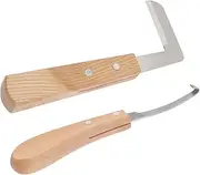BUGUUYO Horseshoe Cutting Tool Kit 2 Pcs Horse Hoof Trimming Set Animal Foot Tool L-Shaped Right-Handed Curved Safe Practical