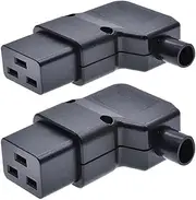 (2 Pack) IEC 320 C19 90-Degree Angled Rewirable DIY Power Plug Adapter,Toptekits C19 AC Plug,IEC 320 C19 Female AC Plug, EN 60320 C19 16A 250V 20A/125V AC Power Connector (C19 Angled Connector)