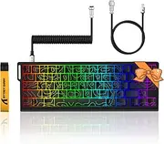 Attack Shark X68 HE 60% Wired Gaming Keyboard Rapid Trigger,Actuation Point Adjustable, Magnetic Switch 8K Polling Rate,PBT Keycaps for Win/Mac,RGB Mechanical Keyboard with Coiled Cable-Black Contour