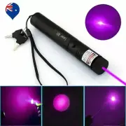 1Pack Purple Laser Pointer Pen Visible Beam Light Lazer +battery + Charger