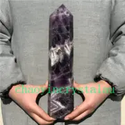 5.78LB Natural Dreamy Amethyst Obelisk Quartz Crystal Point wand Healing XA4673