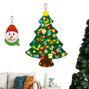 DIY Felt Christmas Tree Set with Removable Ornaments and LED Light String
