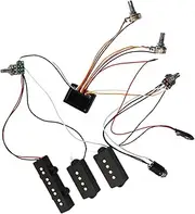 Vaguelly 3 Band Eq Preamp Circuit with Wiring Harness and Pickup Set for Active Bass Guitar Pickups Master Volume Control Bass Midrange Treble Compatible with Les Paul