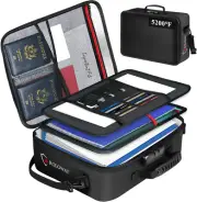 Fireproof Document Bag with Lock - 17x12.3x5.3 Fireproof Document Organizer Safe