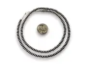 Sterling Silver Beads Rondelles Saucer Flat Bead Necklace 4mm 24" 60424