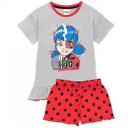 Miraculous Girls I Am My Own Hero! Short Pyjama Set (Pack of 3) Grey/Red/Black 8-9 Years