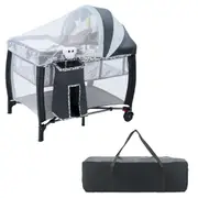 Costway All IN 1 Travel Cot Portable Bassinet Portacot Foldable Playpen Bed Side Sleeper Cot Crib w/ Changing Table Carry Bag
