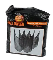 Happy Halloween Gauze Spider Web 30 in X 72 in Decorations Seasonal Prop Decor