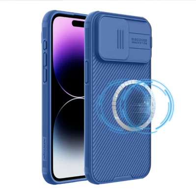 Nillkin for iPhone 14 Pro Max 15 Case Magnetic Slide Lens Camera Protect Cover
