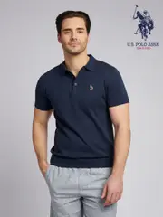 U.S. Polo Assn. Blue Mens Combed 100% Cotton Polo Shirt (F61799) | $115