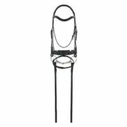 Camelot Gold RCS Snaffle Dressage Bridle with Crank Flash Noseband and Reins