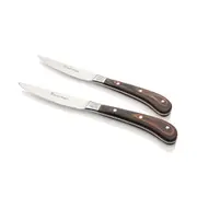 4pc Stanley Rogers Pistol Grip Woodland Serrated Steak Knife Dinner Set Brown