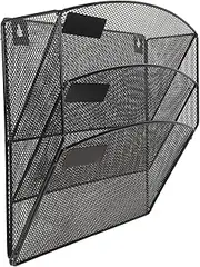 BCOATH Wall Mount Magazine Rack Wire File Holder Vertical Organizer with Label Slots for Home Office School and Conference Stylish Storage for Mail Magazines