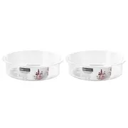 2x Boxsweden Crystal 25cm Lazy Susan Round Organiser Rotating Tray Storage CLR