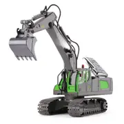 Catzon 2.4Ghz RC Excavator Toys 1/20 with Metal Shovel Lights Sounds for Age 6+ Grey
