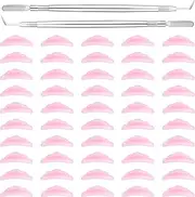 Cobee 52 Pcs Eyelash Lift Tools Set, 2 Pcs Stainless Steel Lash Separator Lift Rod Tools with Comb with 50 Pcs Silicone Eyelash Pads, Eyelash Perming Curler Kit for Extension Makeup Beauty Tool