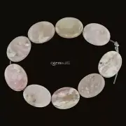 9 Pink Peruvian Opal Flat Oval Beads 15x20mm #76193