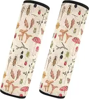 Car Seat Belt Pads Covers 2 Pcs Soft Car Safety Seat Belt Strap Shoulder Pad Camera Bag Strap Cover Car Accessories for Adults Youth Kids M Watercolor Pattern Autumn Mushroom