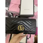 GUCCI 馬夢長夾 二手 長夾 皮夾 古馳皮夾 古馳長夾 真皮皮夾