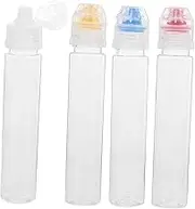 HIAKDOFT 4Pcs Transparent Honey Dispenser Squeeze Bottles for Sauces Condiments Oil Containers for Home Use Versatile Sauce Storage