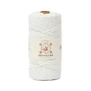 Braided Macrame Cotton Cord 3mm(1/8 inch) x 109Yards Macrame Rope 100% white
