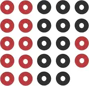 SING F LTD Guitar Strap Locks Gasket Guitar Protector Rubber Strap Locks 24pcs (Red and Black)