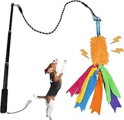 ASOCEA Dog Tug Toy with Flirt Pole,Aggressive Chewers Dog Squeaky Bungee Rope Toy Chase Pull Tug of War Lure Toy with Teaser Wand for Small Medium Large Dogs Puppy Outdoor Exercise & Training …