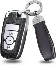 Car Key Fob Cover Keyring Fit for Ford Fusion Mustang Explorer Ecosport Edge S-M
