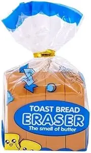 Brown Bread Shaped Pencil Eraser Stationery - Mini Food Erasers for Students, Standard Size Included