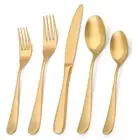 Matte Gold Silverware Set, Bysta 20-Piece Stainless Steel Flatware Set, Kitchen