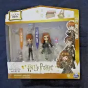 Harry Potter Wizarding World MAGICAL MINIS Ron & Ginny Weasley & Scabbers Rat