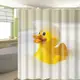 180x180cm 黃色小鴨子防潑水浴簾一個+不鏽鋼伸縮桿一支