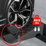 2x Driveway Ramp 18.8''x18.7''x6.1'' Curb Rubber Threshold Ramp 8818lbs Load US