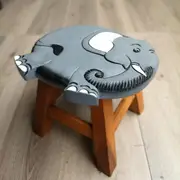 Kids Wooden Elephant Stool