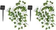 Binxind 2X Solar Lights Maple Leaf Fairy Lights Waterproof Outdoor Garland Solar Lamp Christmas for Garden Decoration-2M 20LED