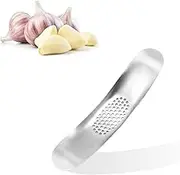 Garlic Press Rocker - Heavy Duty Stainless Steel Garlic Crusher, Easy Clean Mincer - Crush Garlic Cloves Effortlessly - Dishwasher Safe Kitchen Gadget