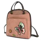 NEW Chala CONVERTIBLE Backpack Purse Shoulder Tote Bag BUTTERFLY Dusty Rose Pink